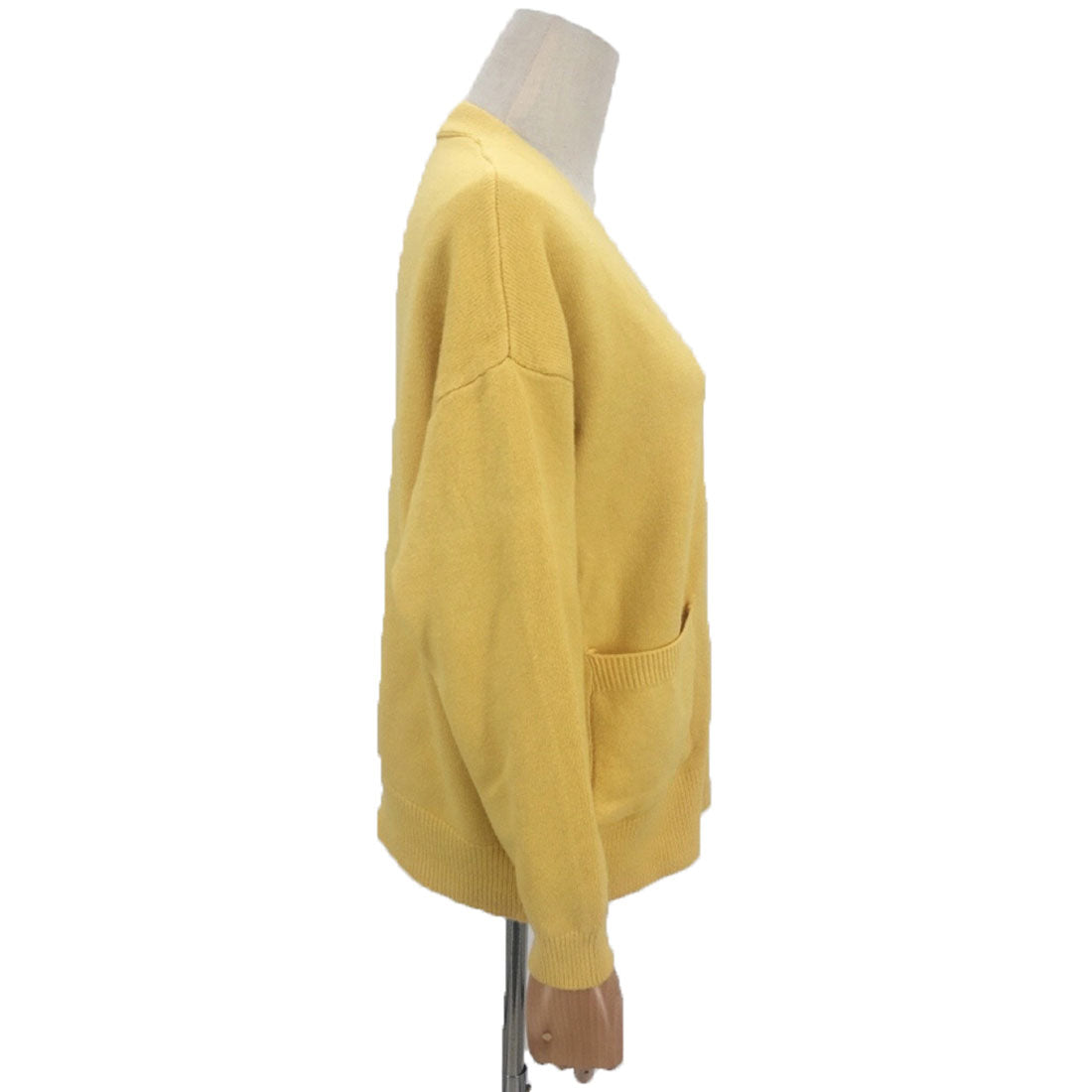 アミュレット Amulet ポケット付きニットカーディガン レディース Vネック 無地 温かい 色違い シンプル （ホワイト） ホワイト