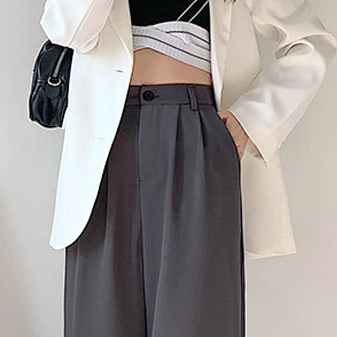 Amulet Slacks Pants for Women, Autumn Clothing, Plain, Full Length, for Teens, 20s, 30s, Korean Fashion, Korea, Large Sizes, Tucked, Straight