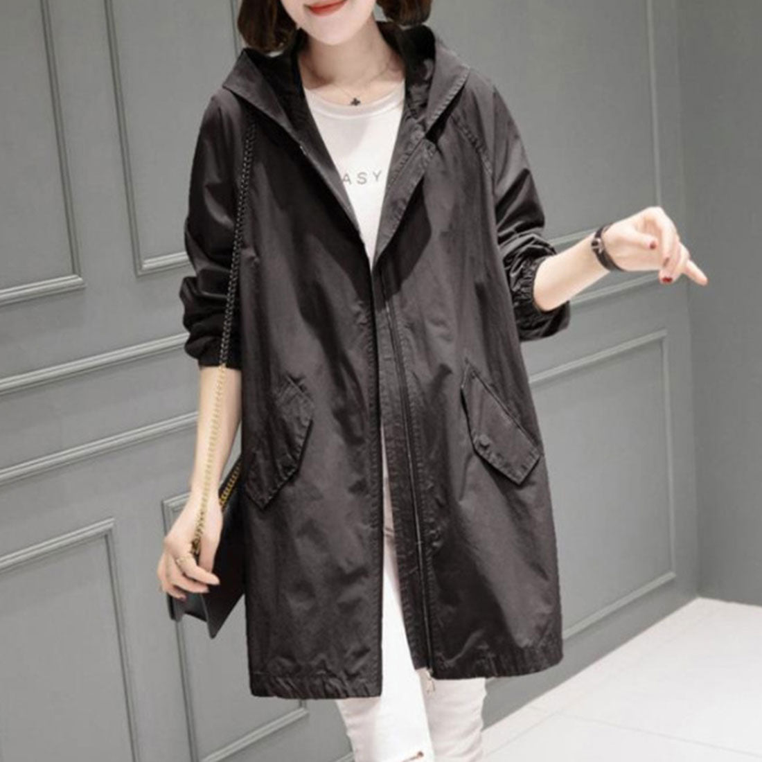 アミュレット Amulet マウンテンパーカー レディース アウター 春 秋 秋服 冬服 無地 フード 10代 20代 30代 体型カバー カジュアル ポケット 長袖