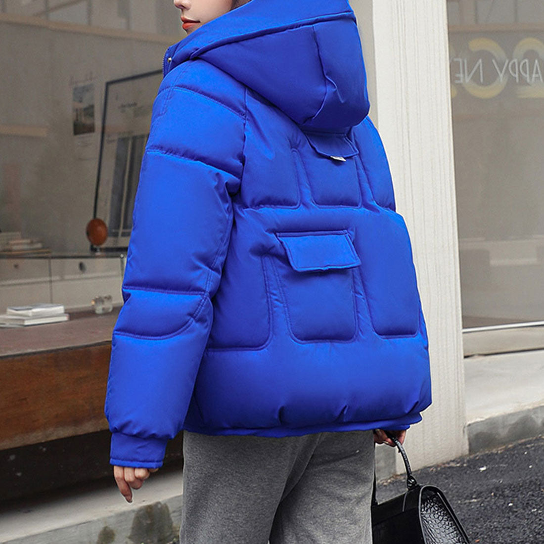アミュレット Amulet フード付きアウター レディース アウター 長袖 無地 秋服 冬服 10代 20代 30代 韓国ファッション 韓国 大きいサイズ ストリート アウトドア ポケット
