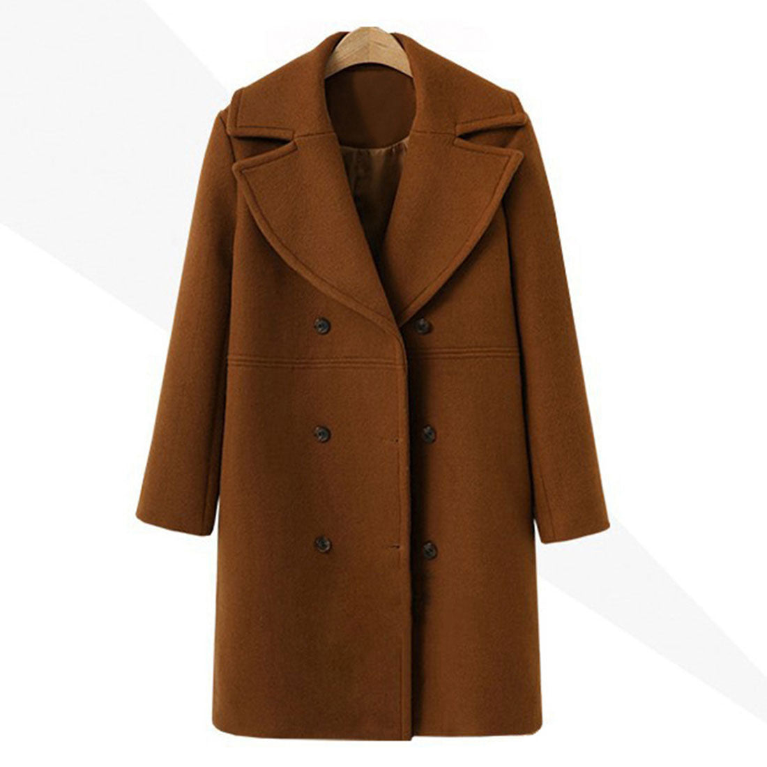 Amulet, collared chesterfield coat, women's outerwear, long sleeves, plain, autumn clothes, winter clothes, for teens, 20s, 30s, Korean fashion, Korean, office casual, simple