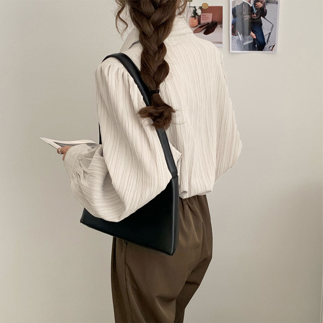 アミュレット Amulet ワッシャー加工シャツ レディース トップス 長袖 無地 10代 20代 30代 韓国ファッション 韓国 オフィスカジュアル シンプル 使い回し （ベージュ） ベージュ
