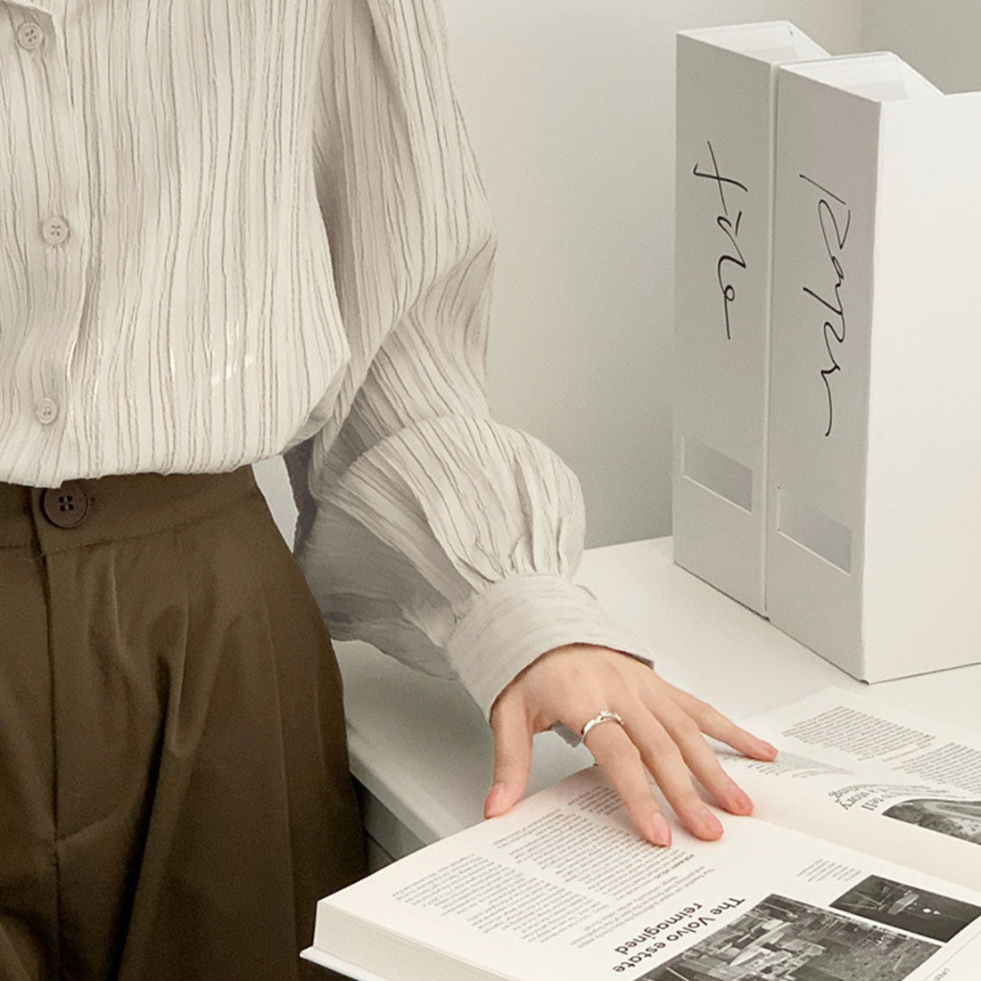アミュレット Amulet ワッシャー加工シャツ レディース トップス 長袖 無地 10代 20代 30代 韓国ファッション 韓国 オフィスカジュアル シンプル 使い回し （ベージュ） ベージュ