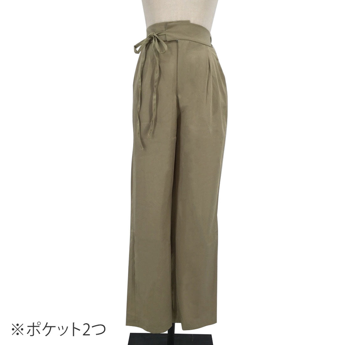 アミュレット Amulet サイドリボンワイドパンツ レディース ボトムス 秋服 春服 無地 フルレングス 10代 20代 30代 韓国ファッション 韓国 大きいサイズ ストリート