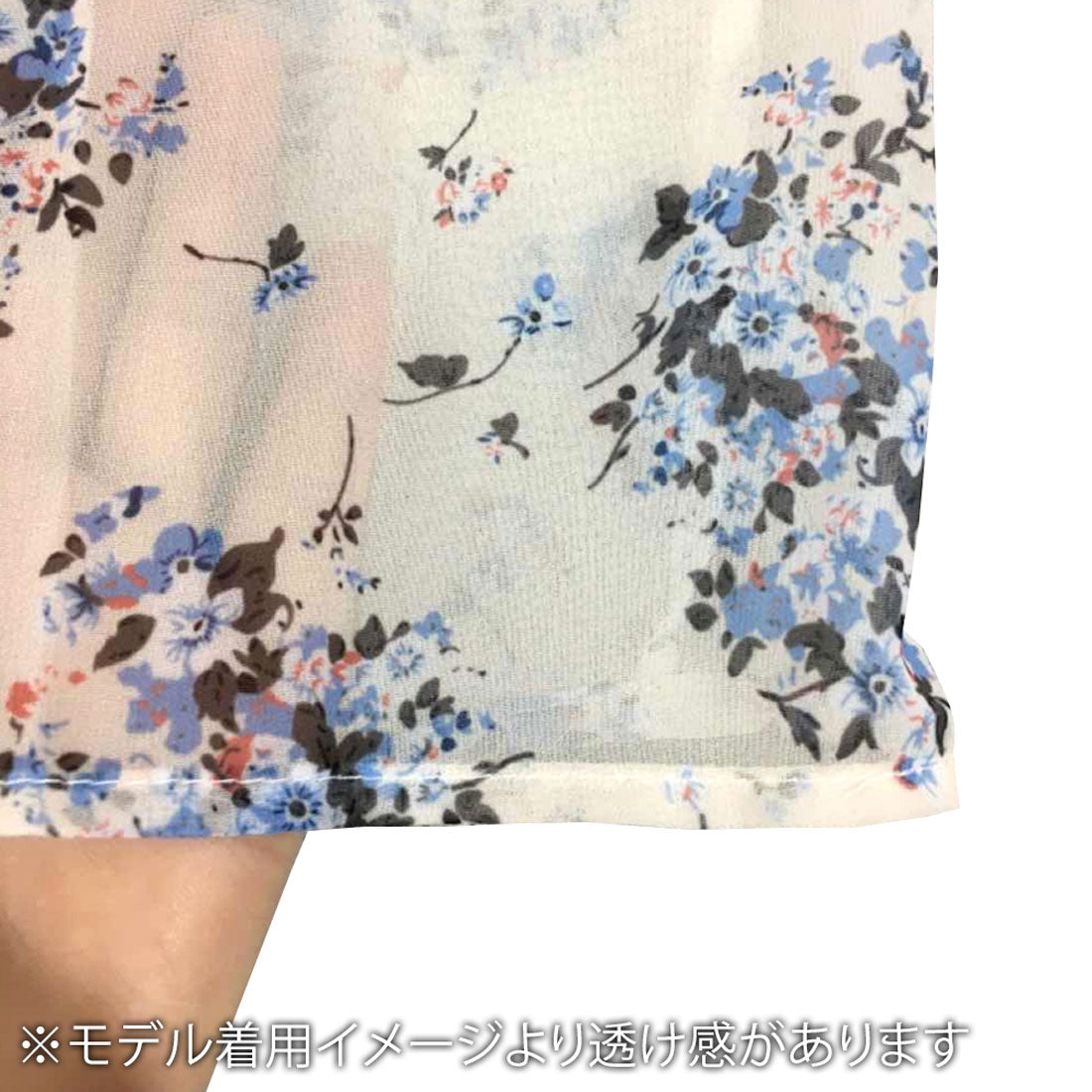 アミュレット Amulet 肩開き花柄ブラウス シャツ レディース オフショルダー シアー 10代 20代 30代 韓国ファッション 韓国 フレアスリーブ フェミニン 可愛い （オレンジ） オレンジ