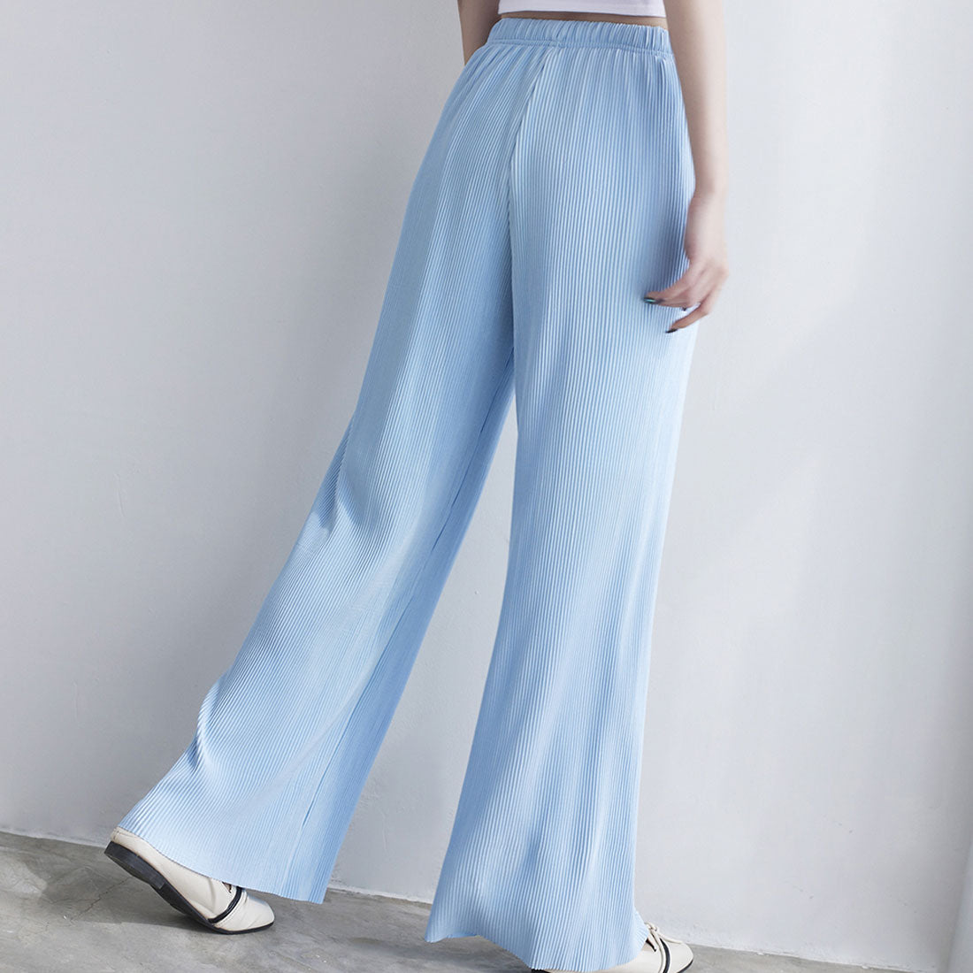 アミュレット Amulet プリーツワイドロングパンツ レディース ボトムス 春服 夏 10代 20代 30代 韓国ファッション フレアパンツ 大きいサイズ ストリート