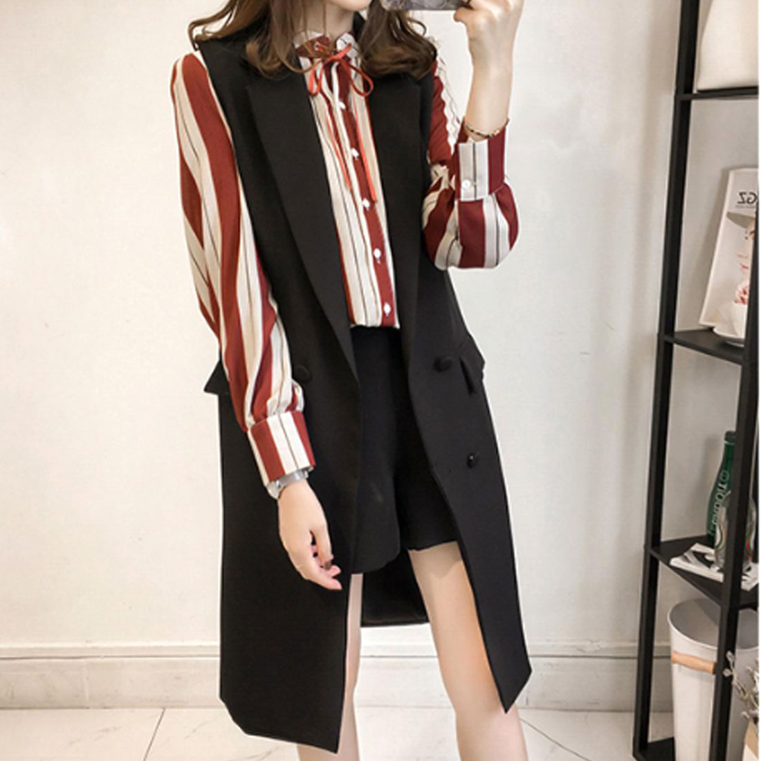 アミュレット Amulet ノースリーブジャケット レディース アウター ジレ ベスト トップス 長袖 春 夏服 秋 韓国ファッション 10代 20代 30代 オフィスカジュアル 無地