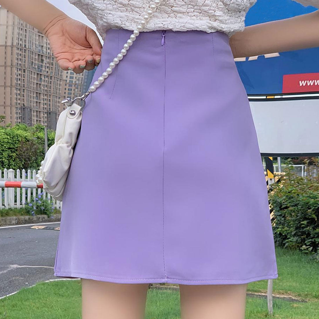 アミュレット Amulet ミニスリットスカート 春 夏服 秋 韓国ファッション 10代 20代 30代 ショート 無地 ミニ丈 レディース おしゃれ タイトミニスカート