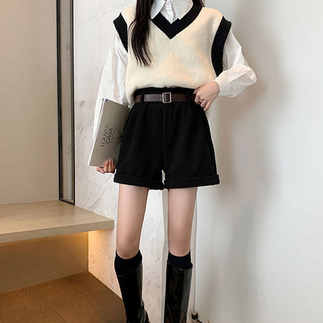 Amuret Amulet護身符短褲女士在20多歲，30多歲，30年代，時尚休閒腰帶高腰部可愛的春季 /夏季秋季秋季