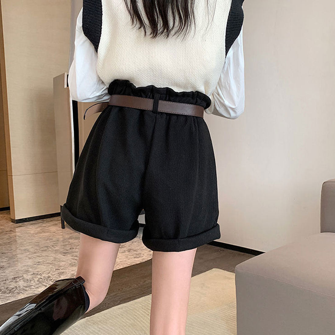 Amuret Amulet護身符短褲女士在20多歲，30多歲，30年代，時尚休閒腰帶高腰部可愛的春季 /夏季秋季秋季