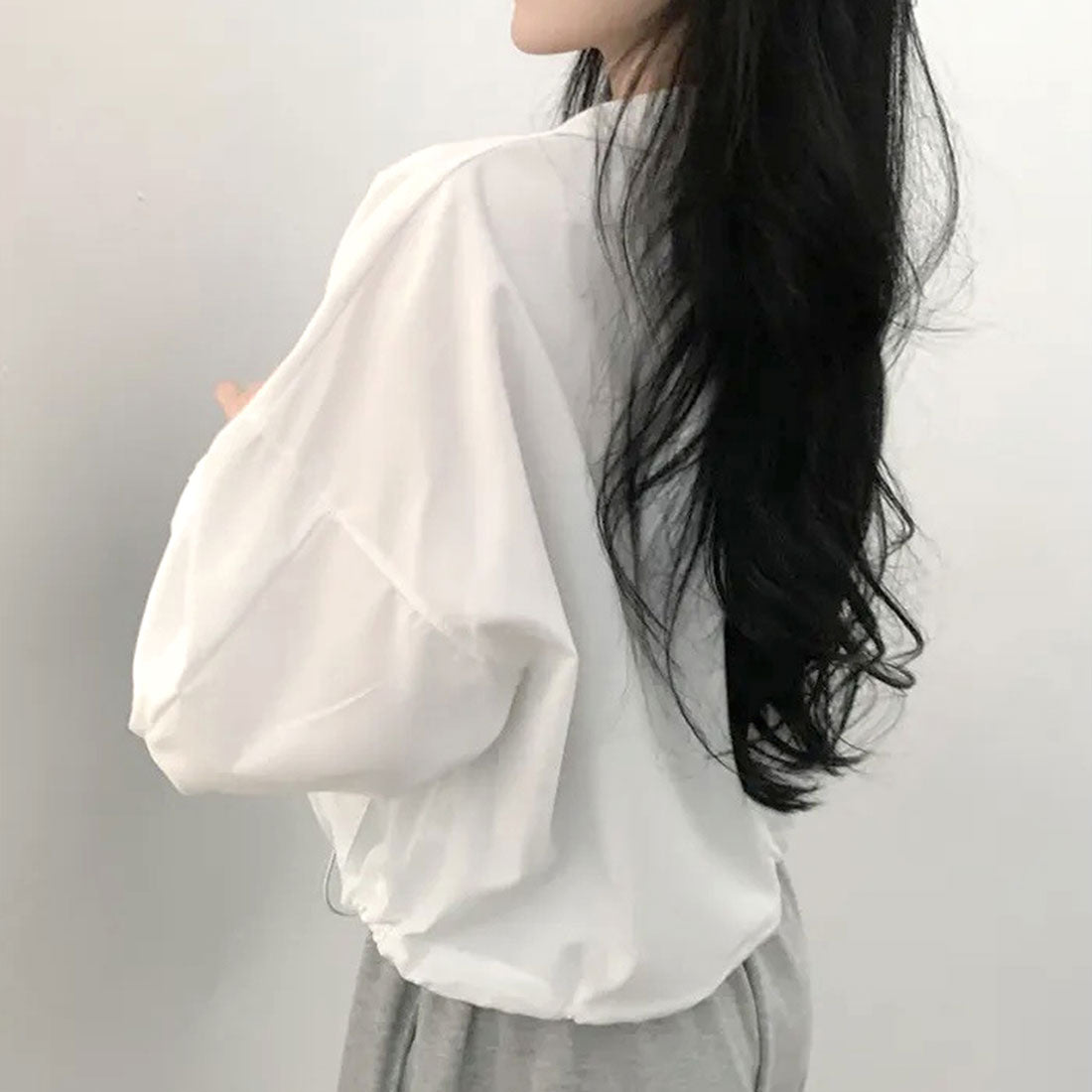 アミュレット Amulet クロップドコードヘムジャンパー レディース 10代 20代 30代 韓国ファッション カジュアル 春 秋 無地 シンプル アウター 上着 羽織り