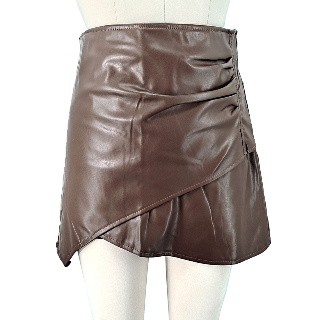 Amulet Fake Leather Mini Skirt for Women Teens 20s 30s Korean Fashion Amulet Fake Leather Mini Skirt for Women Teens 20s 30s Korean Fashion