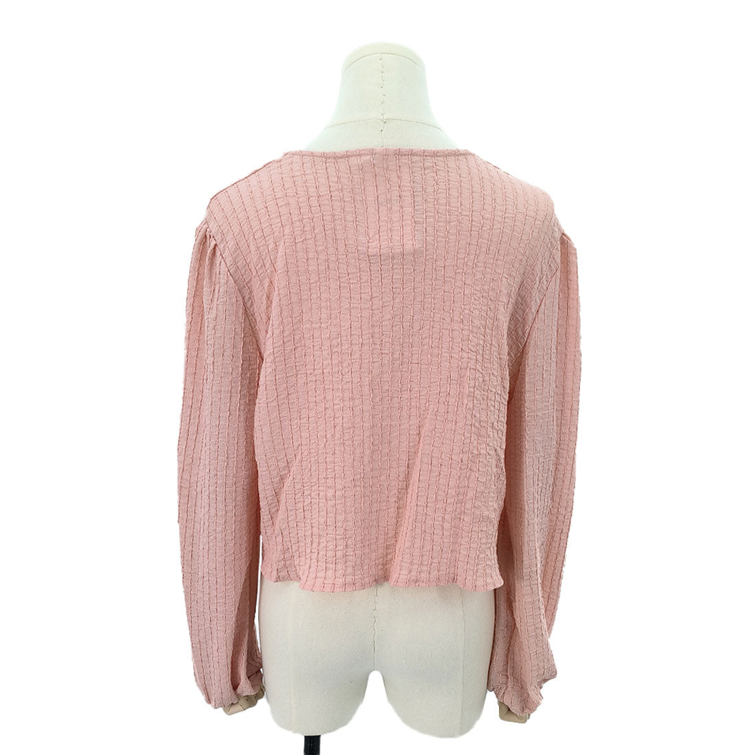 Amulet Ribbon Blouse Women's 10s 20s 30s Korean Fashion Casual Shirt Tops V-Neck Cute Long Sleeve Stylish Girly Spring