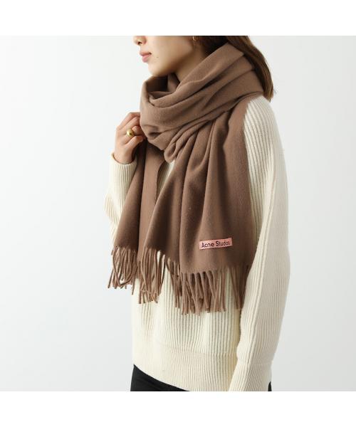 アクネストゥディオズ Acne Studios Acne Studios マフラー CA0209 ウール 無地 フリンジ 大判 （Black/ブラック） Black/ブラック