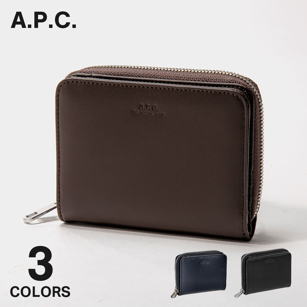 アーペーセー A.P.C. PXAWV H63087 二つ折り財布 メンズ レディース 財布 ミニ財布 小銭入れ レザー シンプル プレゼント カーフレザー