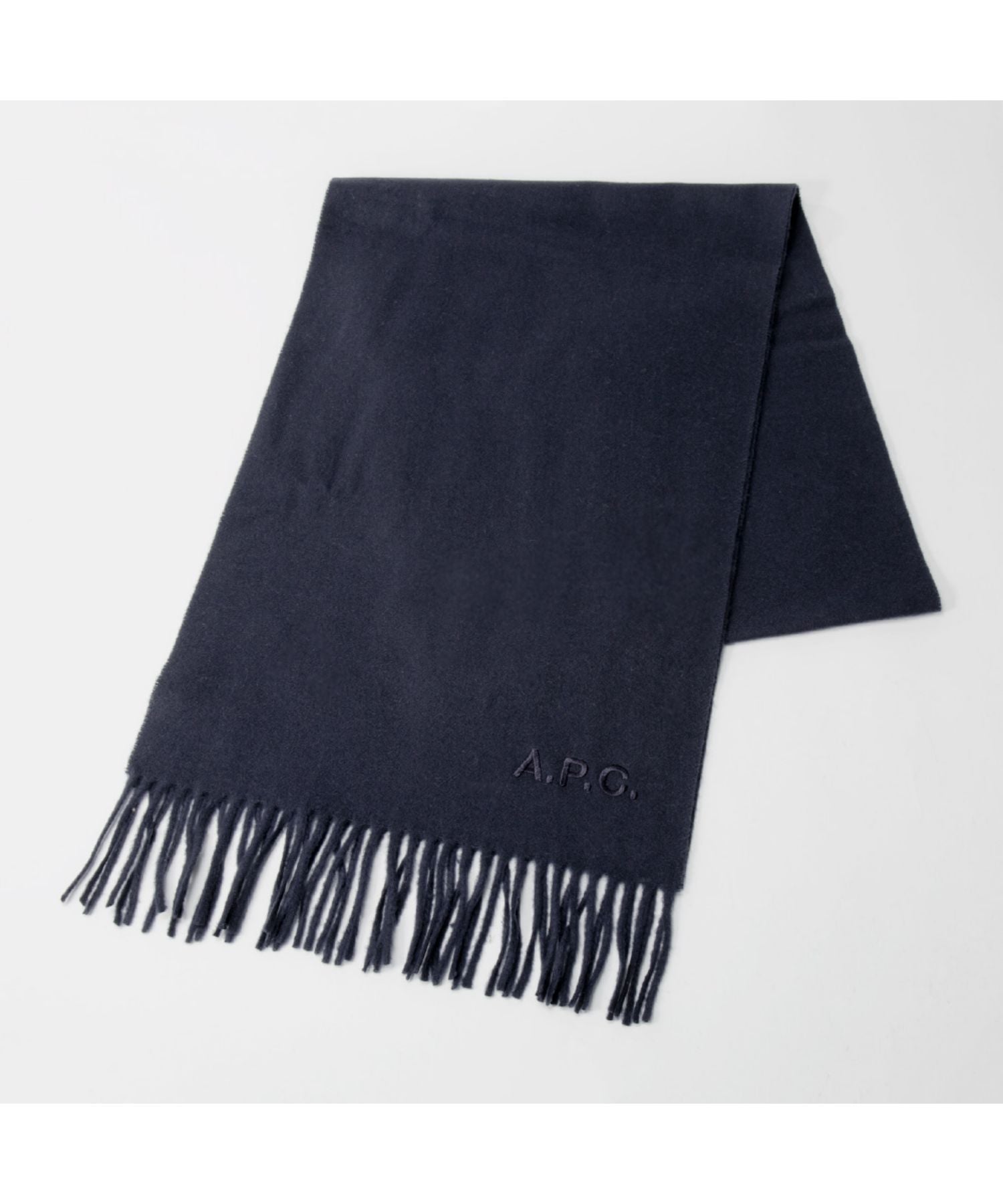 A.P.C. WOAFE M15171 Scarf for Women, Apparel, Wool Stole, Logo Embroidery, Echarpe, Ambroise, Brodee, Plain, 195 x 35, Cold Protection