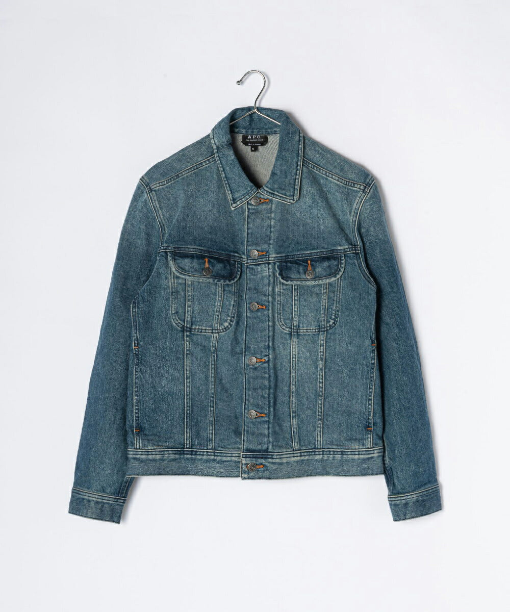 A.P.C. COZZK H02223 Jacket Men's Outerwear Denim Jacket Long Sleeve Street Regular Fit Simple Outdoor XXS ML Indigo