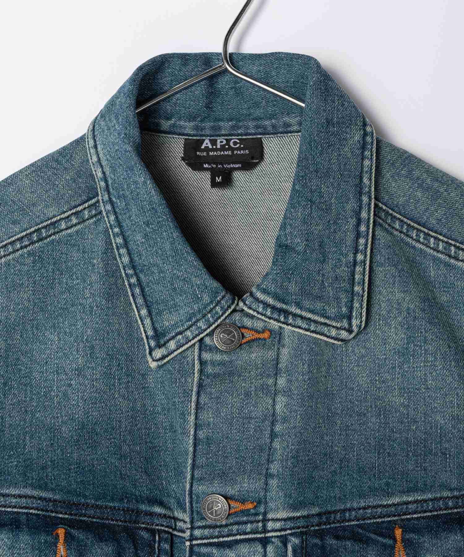 A.P.C. COZZK H02223 Jacket Men's Outerwear Denim Jacket Long Sleeve Street Regular Fit Simple Outdoor XXS ML Indigo