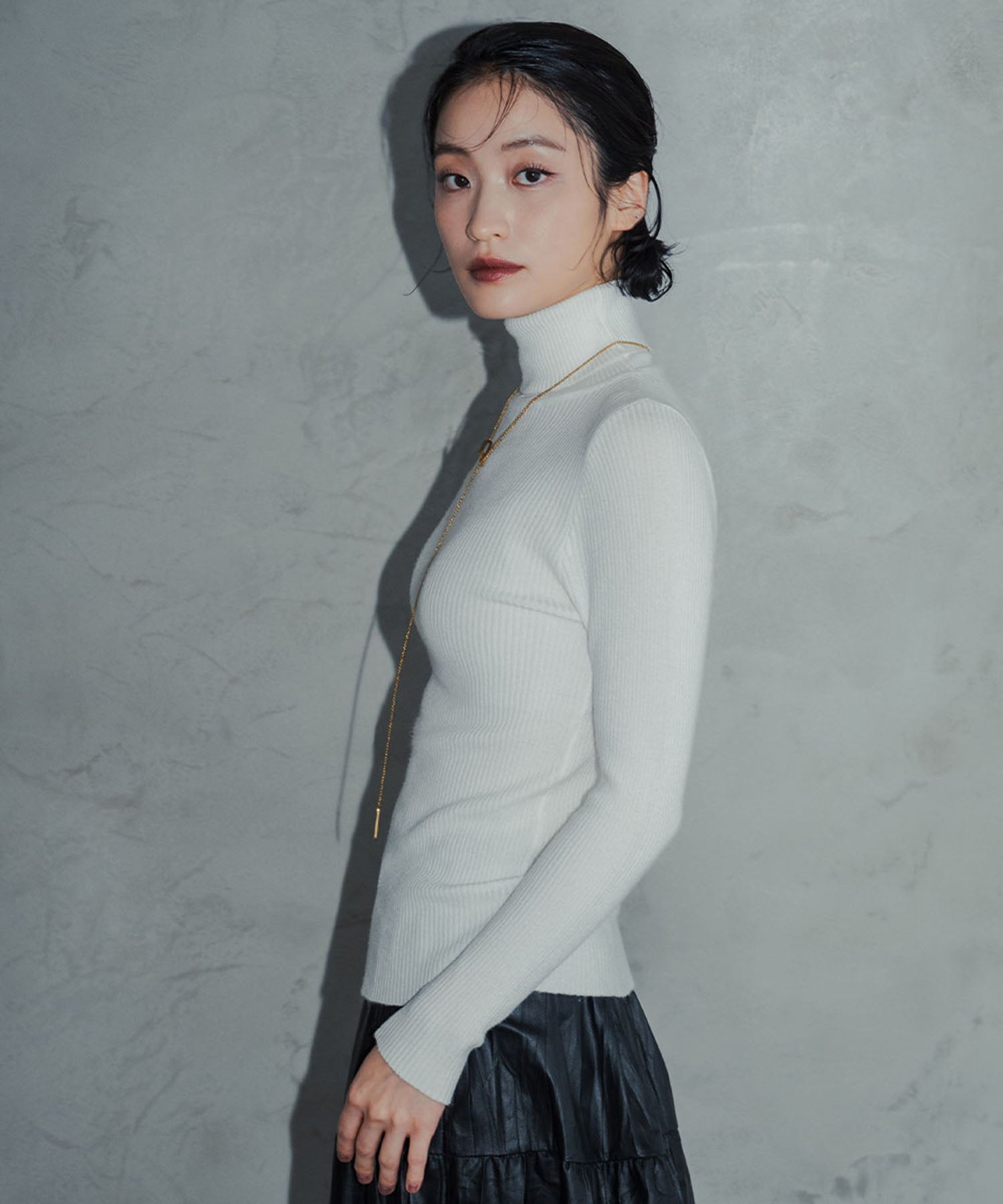 アンピルーラ Ampirula ハイネックニットプルオーバー （ホワイト） ホワイト