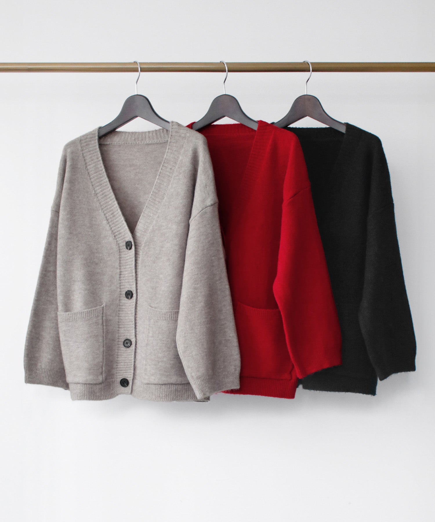 アンピルーラ Ampirula Vネックオーバーニットカーディガン （グレー） グレー