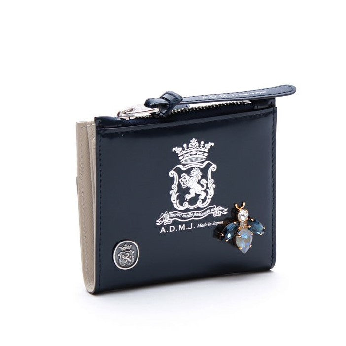 【日本製 |軽量】アクセソワ ドゥ マドモワゼル A.D.M.J. カルヴィ/ザ・ビースモールウォレット （AZUL MARINO） AZUL MARINO