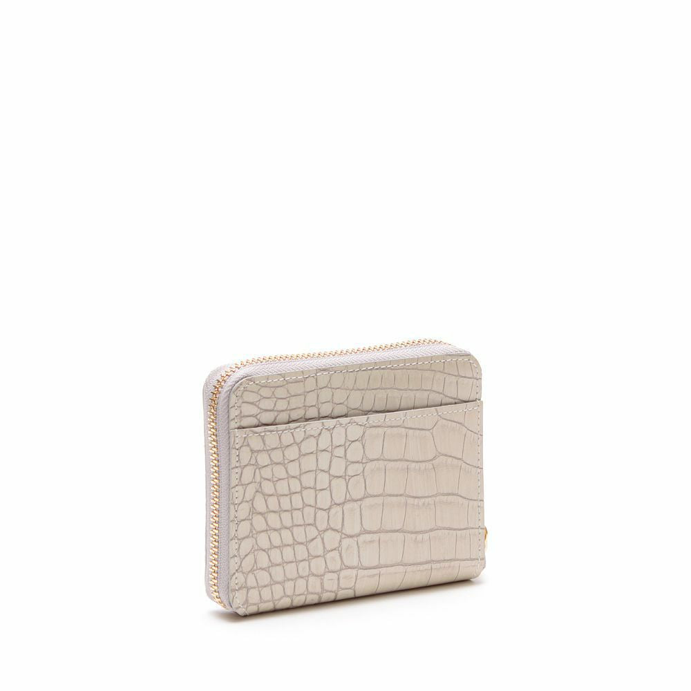 【日本製 |軽量】アクセソワ ドゥ マドモワゼル A.D.M.J. クロコ型押しスモールウォレット （WHITE PEARL） WHITE PEARL