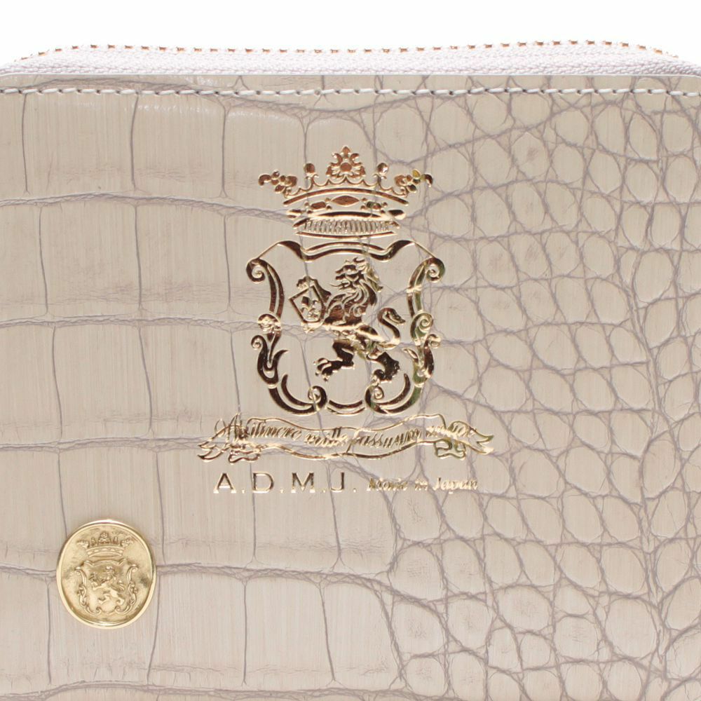 【日本製 |軽量】アクセソワ ドゥ マドモワゼル A.D.M.J. クロコ型押しスモールウォレット （WHITE PEARL） WHITE PEARL