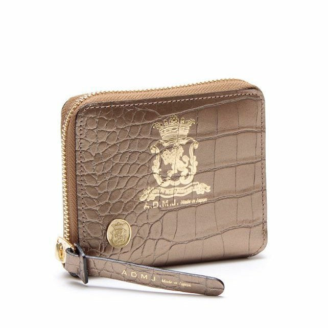 【日本製 |軽量】アクセソワ ドゥ マドモワゼル A.D.M.J. クロコ型押しスモールウォレット （BRONZE） BRONZE