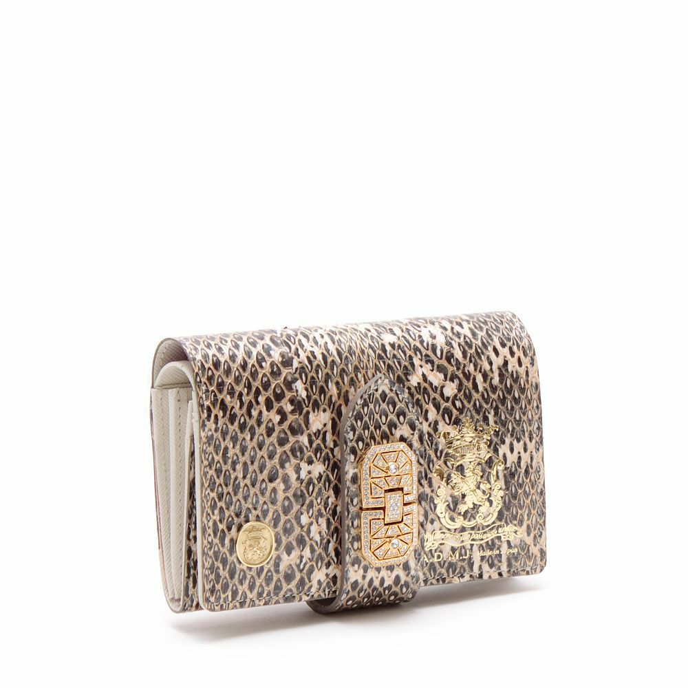【日本製 |軽量】アクセソワ ドゥ マドモワゼル A.D.M.J. スネークレザーアールデコパース （CARINATA NATURAL GOLD） CARINATA NATURAL GOLD