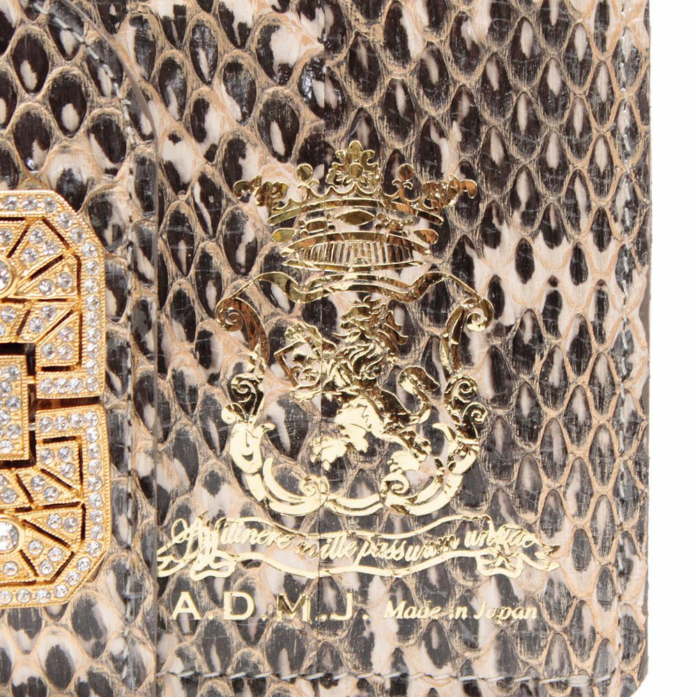 【日本製 |軽量】アクセソワ ドゥ マドモワゼル A.D.M.J. スネークレザーアールデコパース （CARINATA NATURAL GOLD） CARINATA NATURAL GOLD