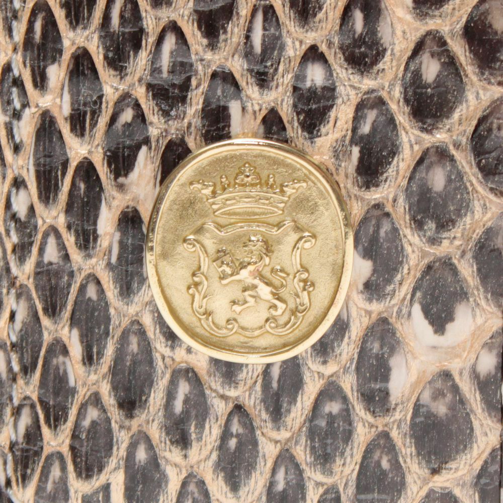 【日本製 |軽量】アクセソワ ドゥ マドモワゼル A.D.M.J. スネークレザーアールデコパース （CARINATA NATURAL GOLD） CARINATA NATURAL GOLD