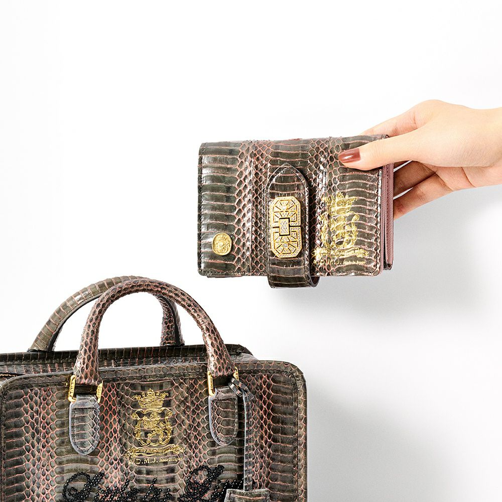 【日本製 |軽量】アクセソワ ドゥ マドモワゼル A.D.M.J. スネークレザーアールデコパース （ELEPHANT COPPER） ELEPHANT COPPER