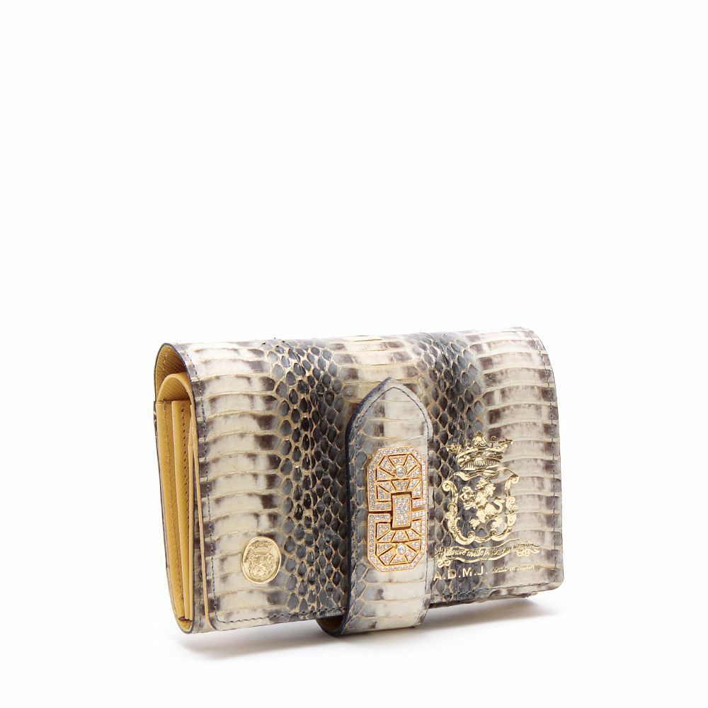 【日本製 |軽量】アクセソワ ドゥ マドモワゼル A.D.M.J. スネークレザーアールデコパース （DRAGO BLU GOLD） DRAGO BLU GOLD