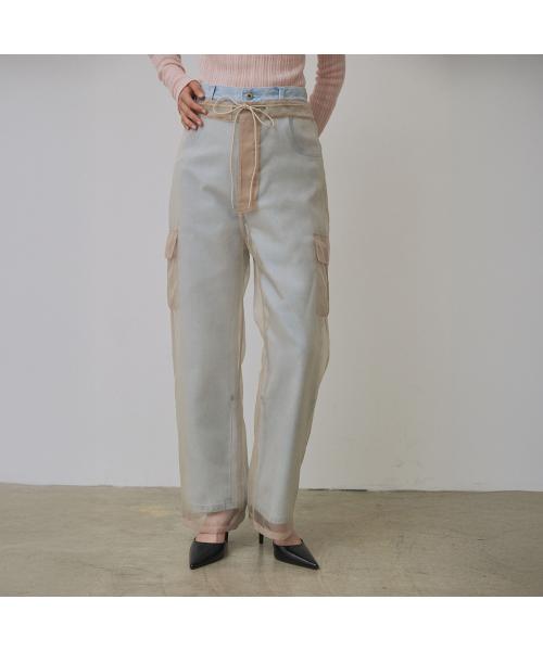 Abor カーゴパンツ Organdie Cargo Pants 251-62004 （802/BEIGE/ベージュ） 802/BEIGE/ベージュ