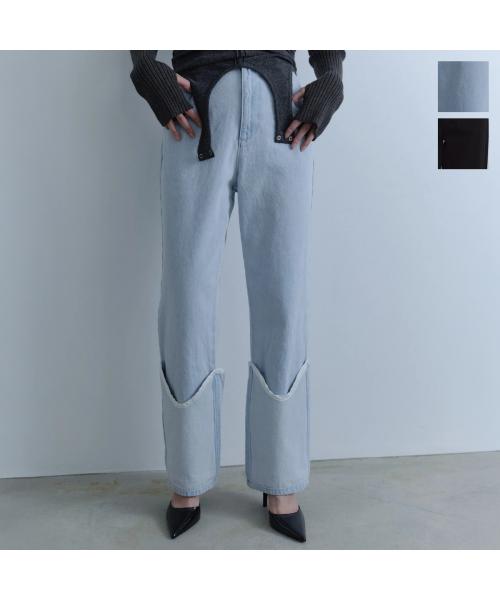 Abor デニムパンツ Layered Leg Cover Denim 242-62035 （909/BLACK/ブラック） 909/BLACK/ブラック