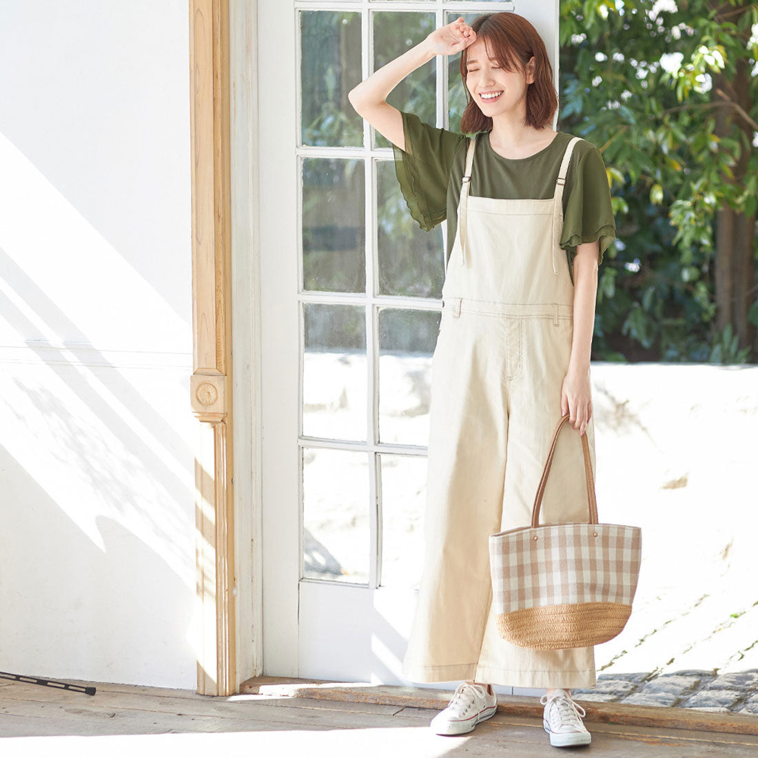 【５つの機能付】袖シフォンゆるチュニック