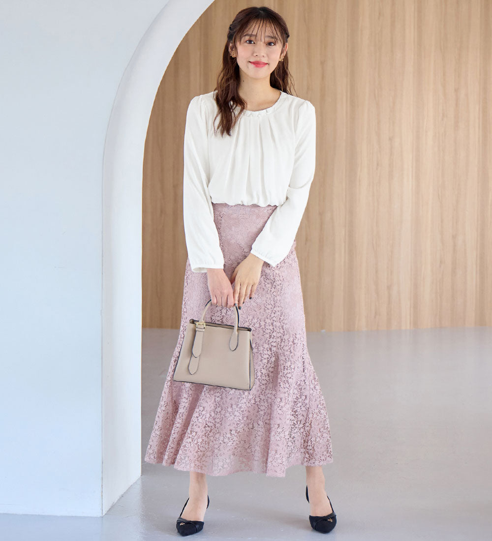 アロッタ Alotta あったか裏地付ネックパールブラウス