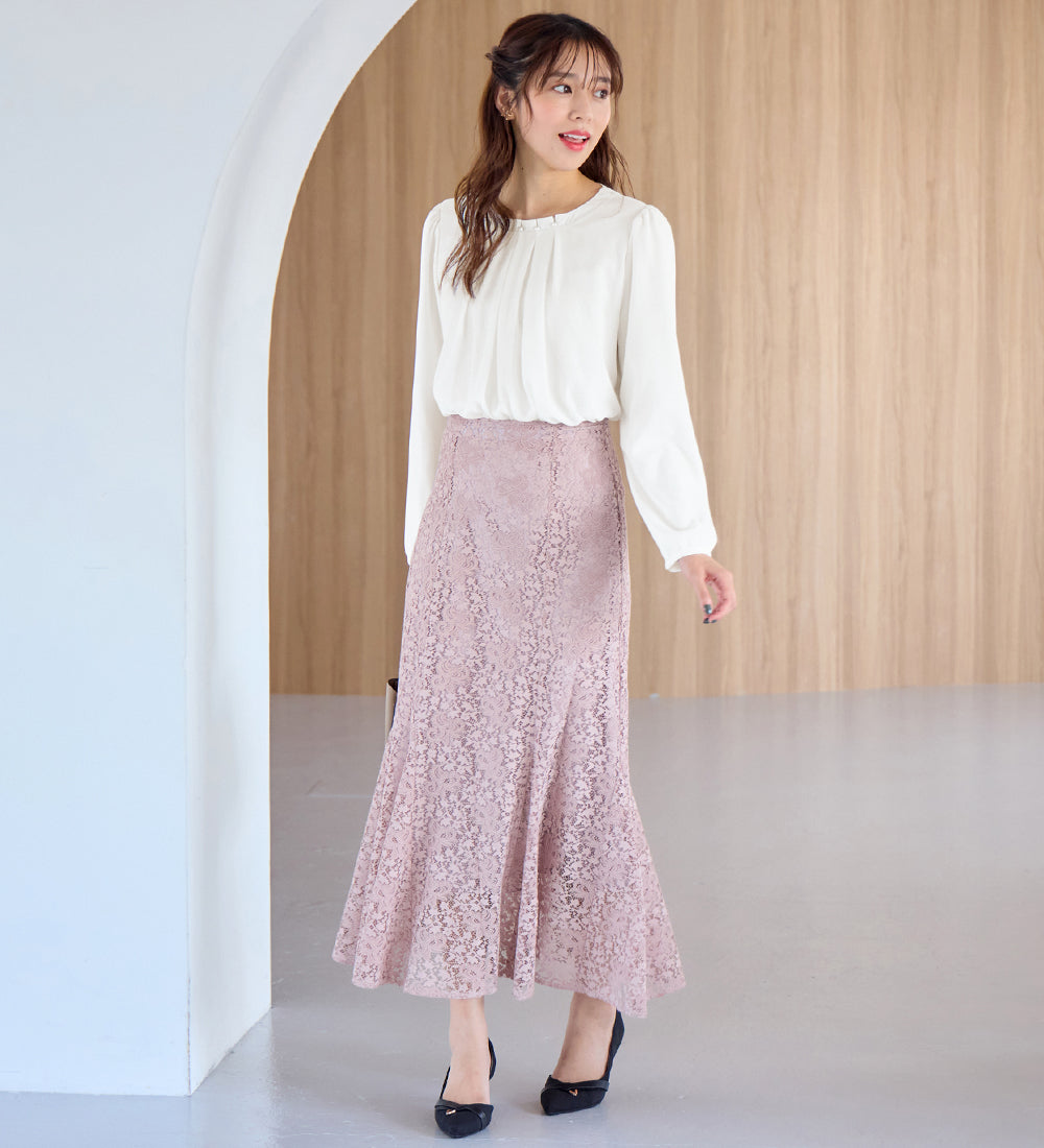 アロッタ Alotta あったか裏地付ネックパールブラウス