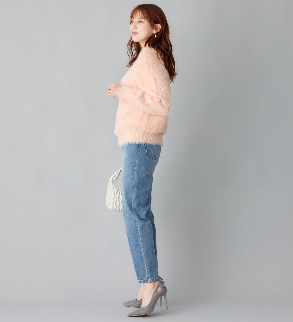 アロッタ Alotta フェザーオフショル風ニット （ベビーピンク） ベビーピンク