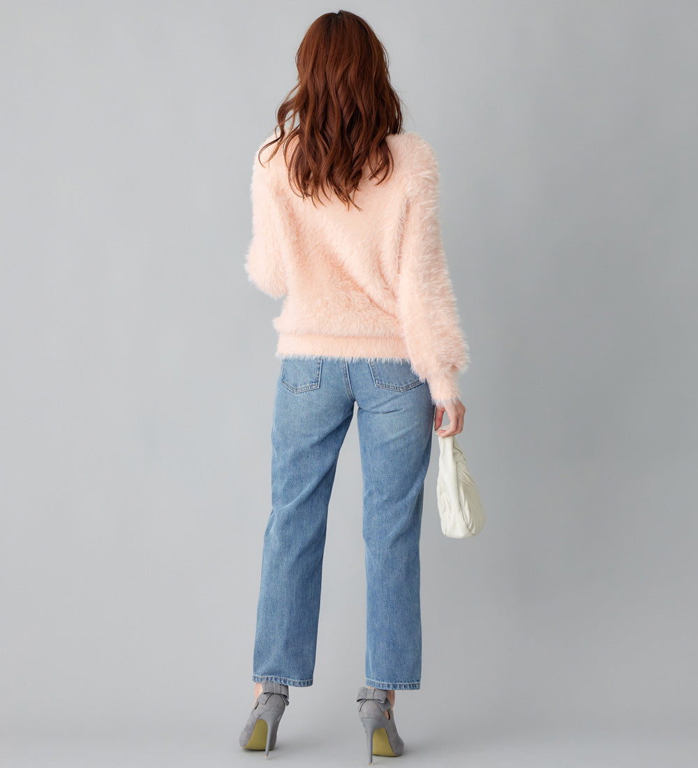 アロッタ Alotta フェザーオフショル風ニット （ベビーピンク） ベビーピンク