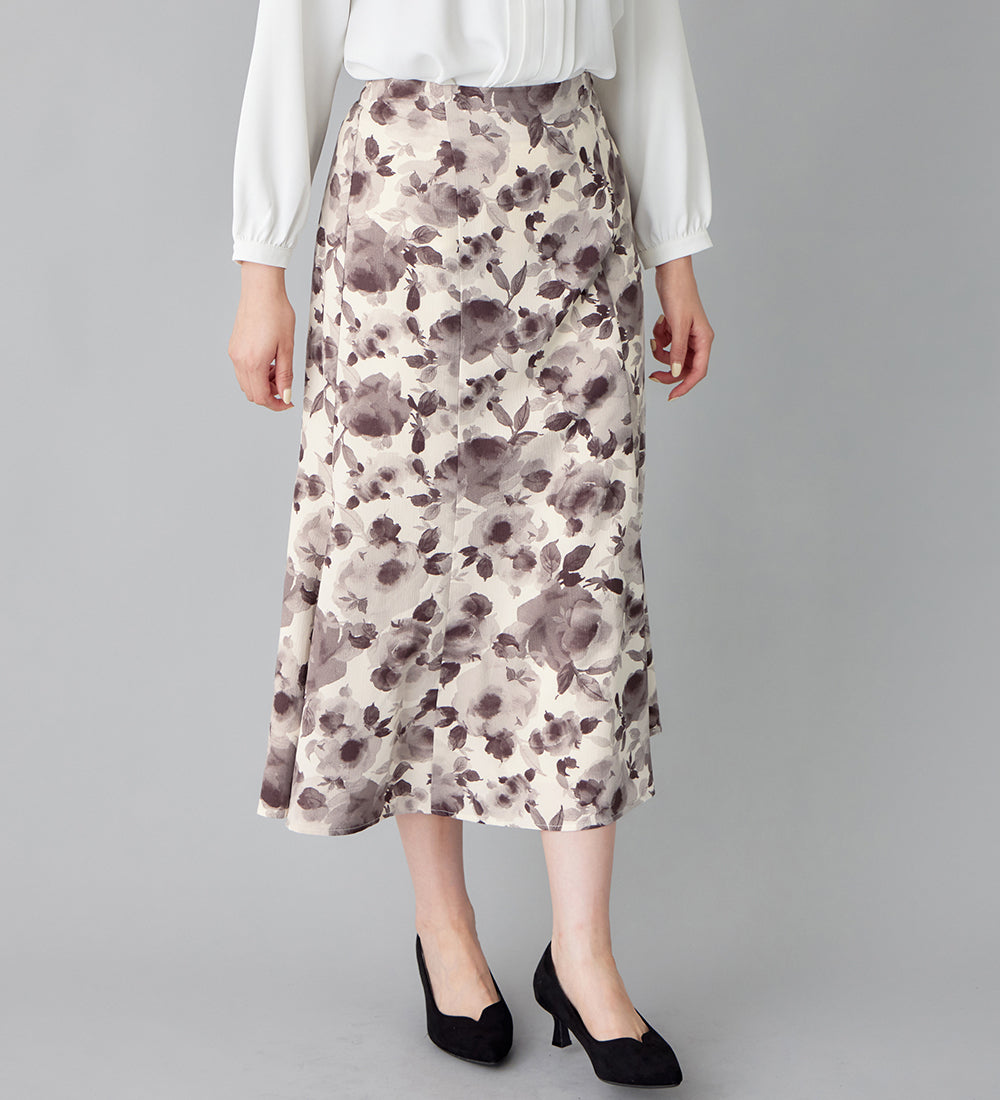 アロッタ Alotta あったか裏地付花柄マーメイドスカート