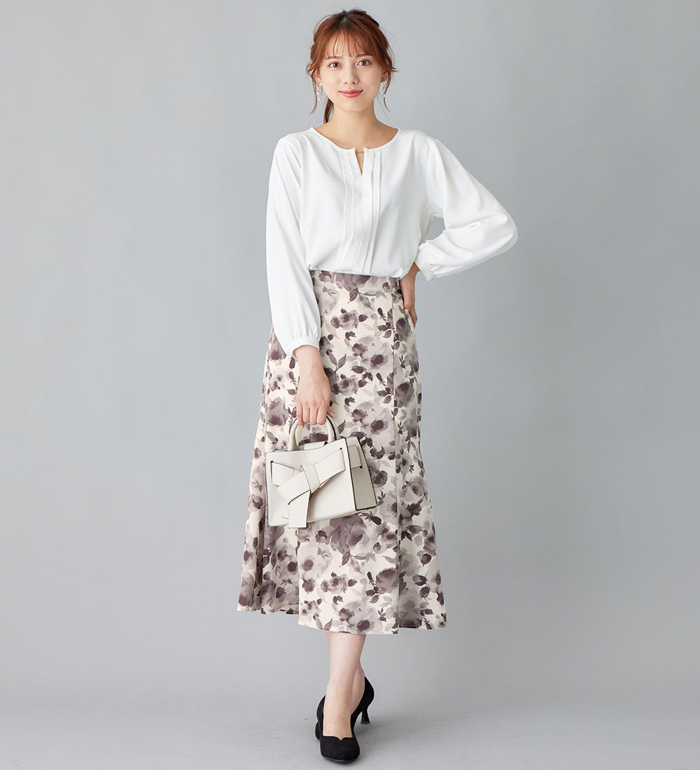 アロッタ Alotta あったか裏地付花柄マーメイドスカート