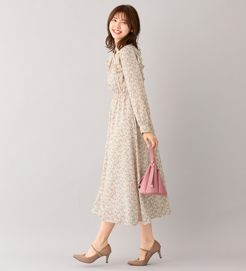 アロッタ Alotta フリルデザインプリントワンピース