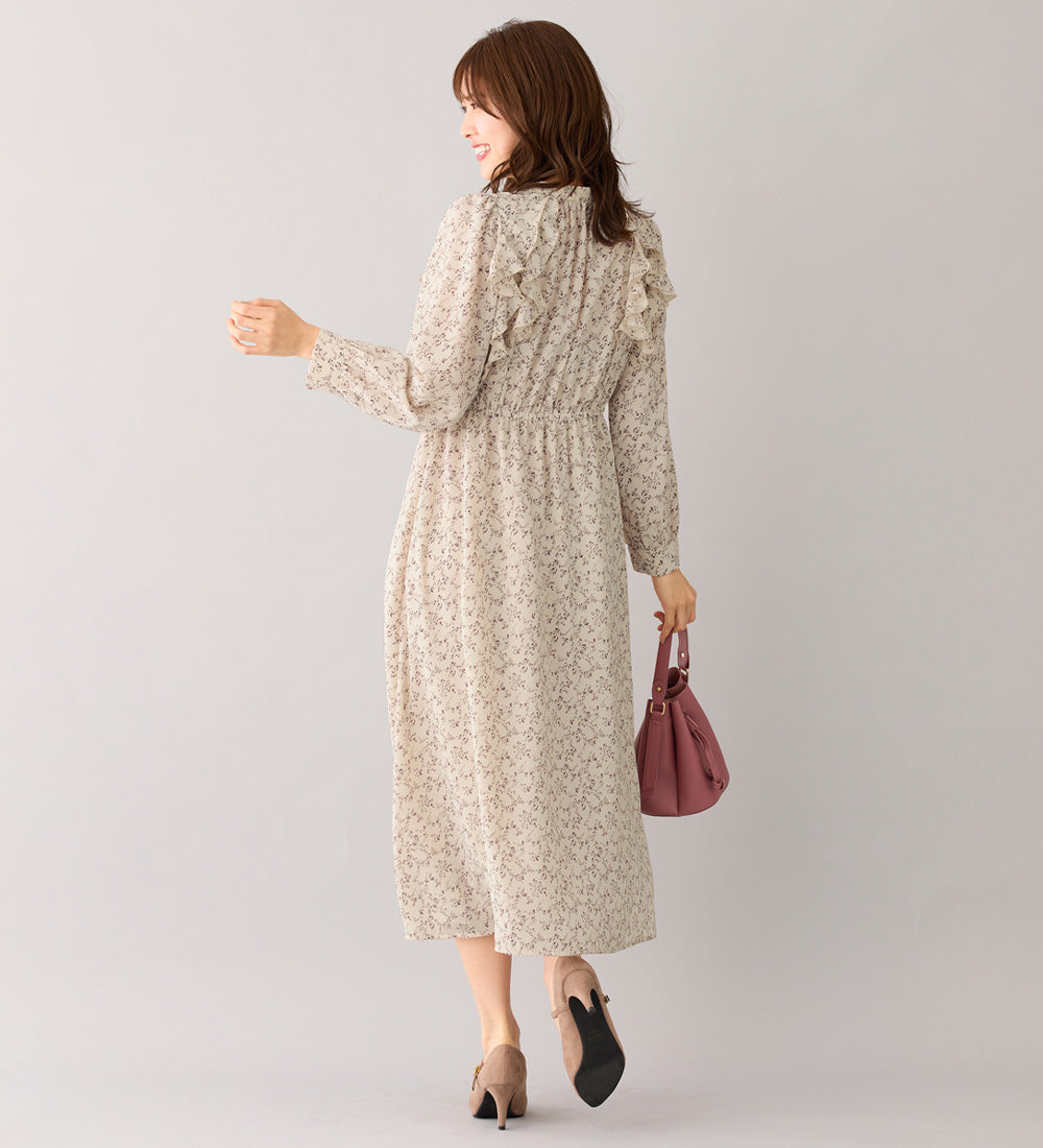 アロッタ Alotta フリルデザインプリントワンピース