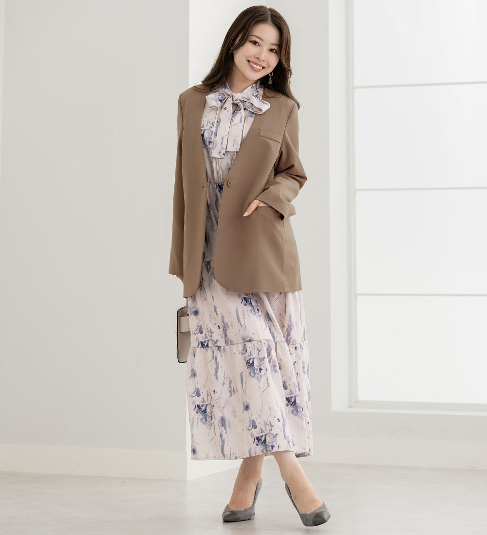 アロッタ Alotta 袖ファスナー付ノーカラージャケット