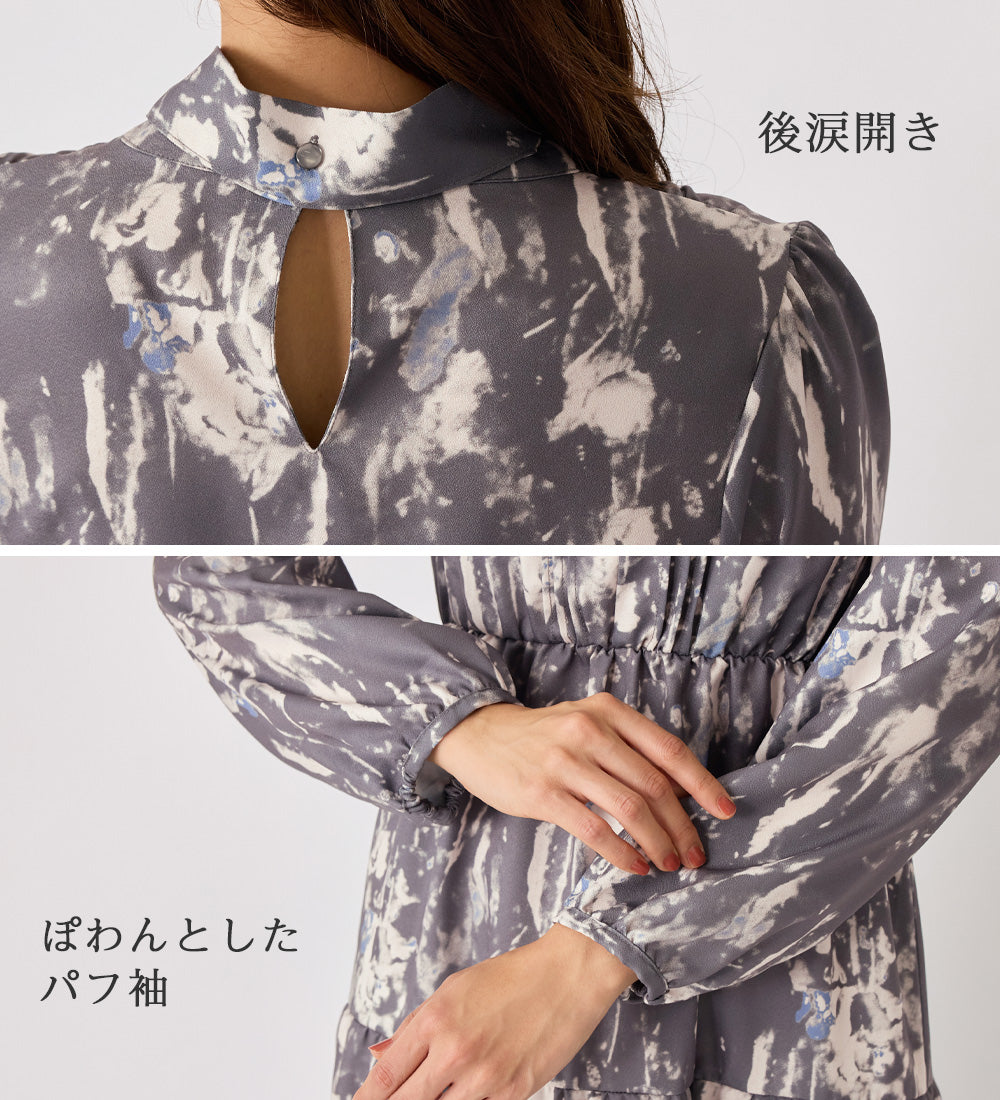 【１枚で決まる】２WAYボウタイ付ワンピース ピンク系
