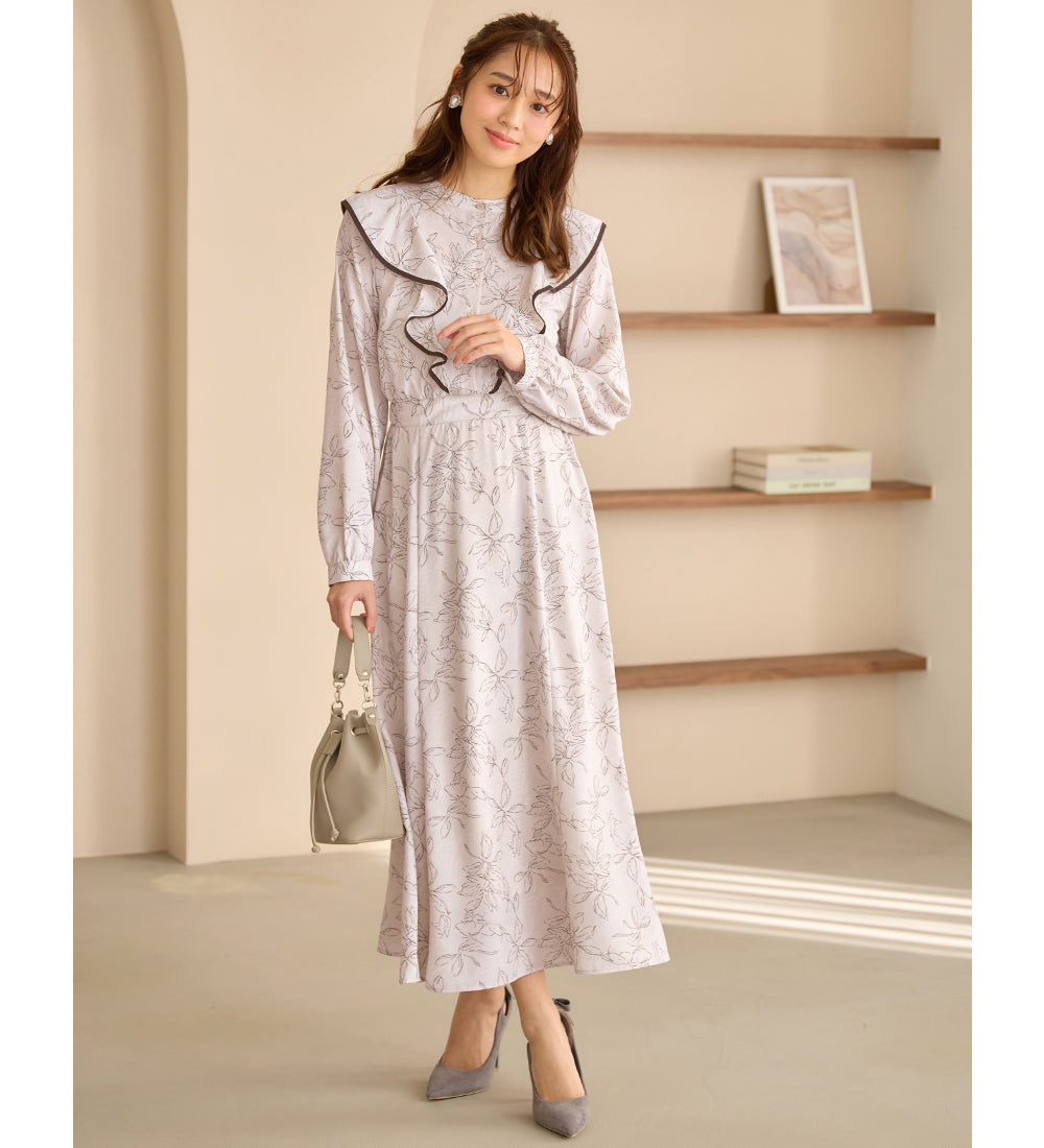 阿羅塔 Alotta 花紋混合蕾絲設計連衣裙【客戶企劃】