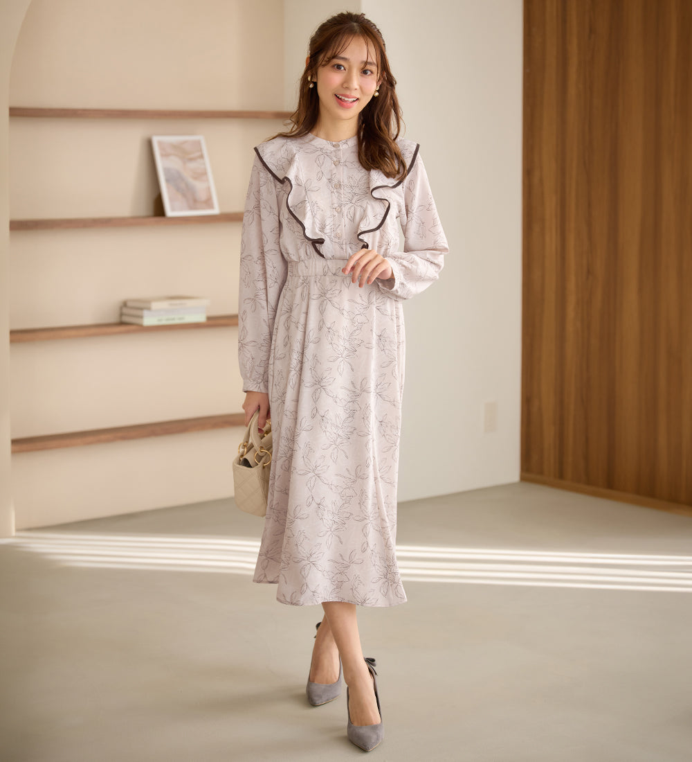 阿羅塔 Alotta 花紋混合蕾絲設計連衣裙【客戶企劃】