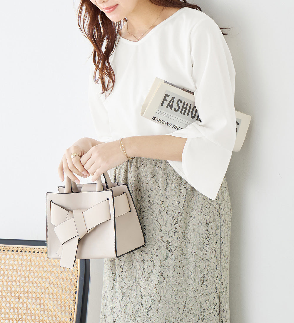 アロッタ Alotta 【4つの機能付】チューリップ袖Tシャツブラウス （オフホワイト） オフホワイト