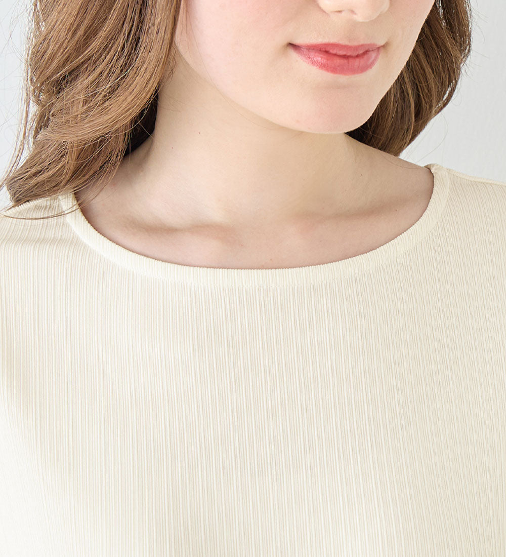 アロッタ Alotta 楽キレイ異素材ドッキングワンピース （オフ／スモーキーピンク花柄） オフ／スモーキーピンク花柄